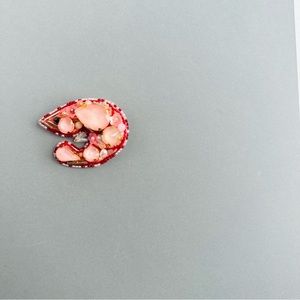 Shrimp Brooch Beaded Embroidered Art Pin